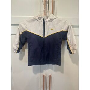 Nike Kids 3T Colorblock Windbreaker Jacket Navy Blue White Yellow